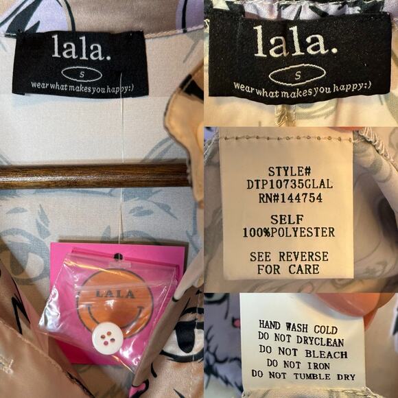 Dressed in LALA Satin Playsuit in Cool Cat NEW size Small - Picture 5 of 6